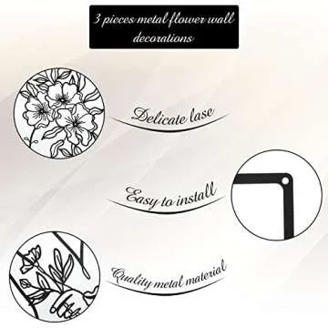 CHENGU 3 Pieces Metal Minimalist Abstract Woman Wall Art Line Drawing Wall Art Decor Single Line Female Home Hanging for Kitchen Bathroom Living Room