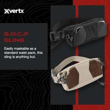 Vertx SOCP Sling Tactical Fanny Pack Waist Utility Hip Pouch Belt Bag with Adjustable Strap, Tactica...