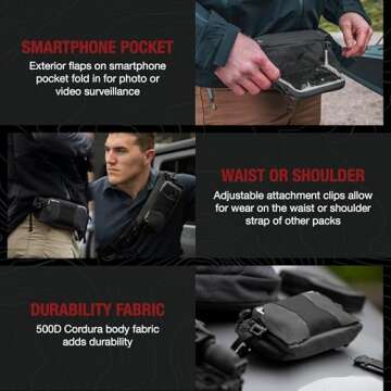 Vertx SOCP Sling Tactical Fanny Pack Waist Utility Hip Pouch Belt Bag with Adjustable Strap, Tactical Work Gear, It's Black