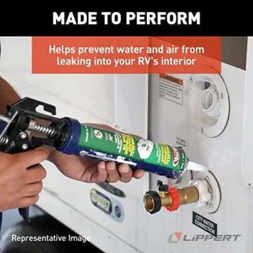 Alpha Systems 1021 Low VOC Self-Leveling Lap Sealant for 5th Wheel RVs, Travel Trailers and Motorhomes, 10.3 oz Tube, 1/4" Bead Covers 30', for RV Roofs, Vents, Antennas, Skylights - N102101TLCI