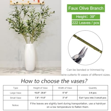 Heleze 39 Inch Artificial Olive Branches - Decorate Any Space