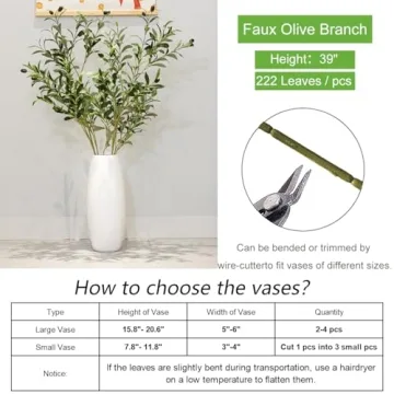 Heleze 39 Inch Artificial Olive Branches - Decorate Any Space