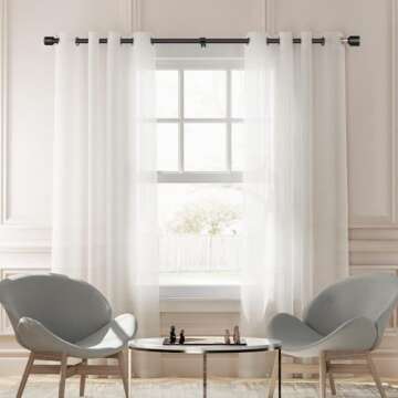 1” Diameter Curtain Rods Itself is 30 to144 inch 1 Pack Fit 30-142 inch, 66 to 120 inch Window with Heavy Duty Adjustable Rod Matte Black Curtain Splicing Metal Extra Long Curtain Rod for Windows