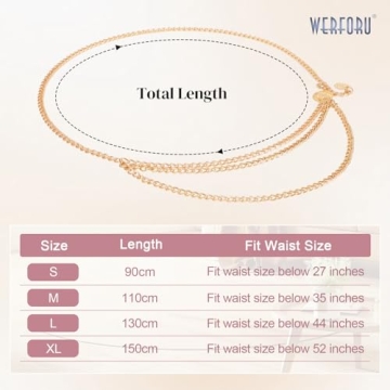 Alloy Metal Link Body Chain Belt for Women Fashion
