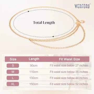 Alloy Metal Link Body Chain Belt for Women Fashion