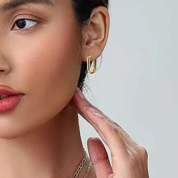 ALLHOLA 14K Gold Hoop Earrings for Women, Hypoallergenic Chunky Gold Hoop Earrings Multipack, Lightweight Twisted Huggie Hoops Earring Set Jewelry for Gifts (C-3 gold hoops)