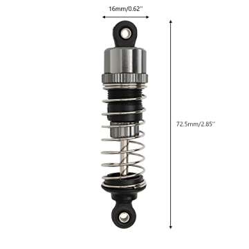 GDOOL 4 PCS M16100A RC Aluminum Capped Oil Filled Shocks Assembly Spare Parts for 1:16 16889 16890 16890A 16889A HM161 RC Trucks