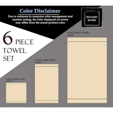 Belizzi Home 6 Pack Cotton Towel Set - Ultra Soft & Compact