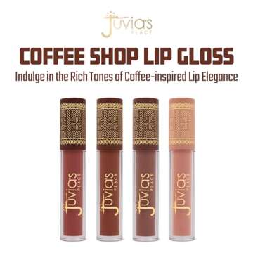Juvia's Place Coffee Shop Lip Gloss - Cookie Butter - Hydrating Butter Lip Gloss for Women, Long-Las...