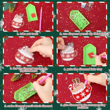 Christmas Diamond Art Keychain Kits for Creative Gift Giving