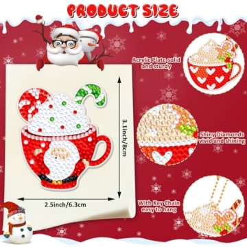 Christmas Diamond Art Keychain Kits for Creative Gift Giving