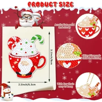 Christmas Diamond Art Keychain Kits for Creative Gift Giving