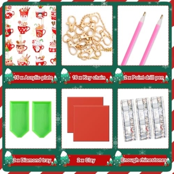 Christmas Diamond Art Keychain Kits for Creative Gift Giving