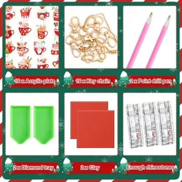 Christmas Diamond Art Keychain Kits for Creative Gift Giving
