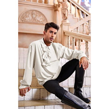 Runcati Men's Pirate Shirt for Costumes and Events