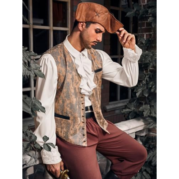 Runcati Men's Pirate Shirt for Costumes and Events