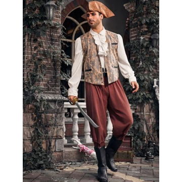 Runcati Men's Pirate Shirt for Costumes and Events