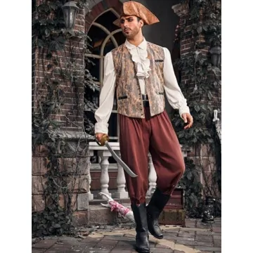 Runcati Men's Pirate Shirt for Costumes and Events
