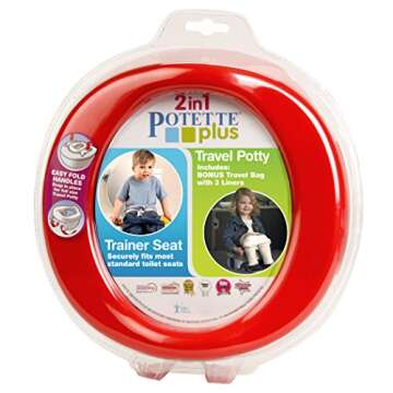 Kalencom Potette Plus 2-in-1 Travel Potty and Trainer Seat - Dual-Purpose Potty Training Toilet Seat...