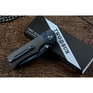 TWOSUN Survival Outdoor Folding Knife D2 Blade TS338