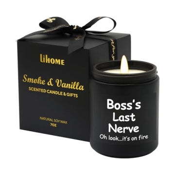 Lihome Boss Gifts for Men - Natural Soy Wax Vanilla Candle