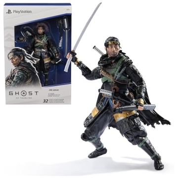 PlayStation, Ghost of Tsushima, 6” Jin Sakai Samurai Action Figure & 2 Accessories, The Shapes Col...