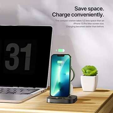 Intoval Charging Station for Apple Multi Devices,3 in 1 Charging Stand for iPhone Watch Airpods,iPhone14 13 12 11 XR, iWatch 9 Ultra 2 8 Ultra 7 6 SE 5 4, Airpods Pro 2 1, 3 2 1 (L3, Black)