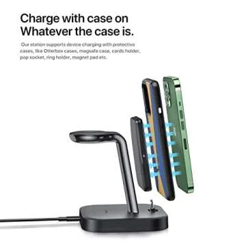 Intoval Charging Station for Apple Multi Devices,3 in 1 Charging Stand for iPhone Watch Airpods,iPhone14 13 12 11 XR, iWatch 9 Ultra 2 8 Ultra 7 6 SE 5 4, Airpods Pro 2 1, 3 2 1 (L3, Black)