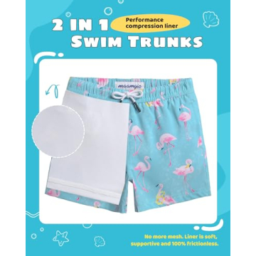 maamgic Boys Swim Trunks with Compression Liner for Kids