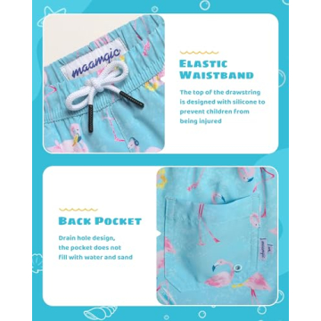 maamgic Boys Swim Trunks with Compression Liner for Kids