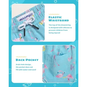maamgic Boys Swim Trunks with Compression Liner for Kids