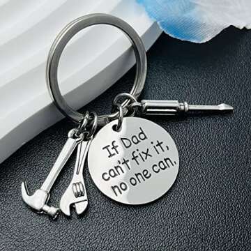 Father’s Day Gifts Dad Keychain From Son Daughter Children Dad Gifts Keychain for Stepdad Christma...