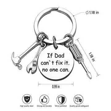 Father’s Day Gifts Dad Keychain From Son Daughter Children Dad Gifts Keychain for Stepdad Christmas Birthday Gifts for Men (If Dad Can't Fix It, No One Can)