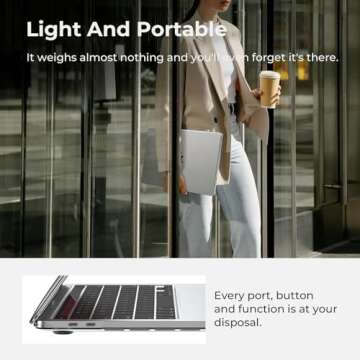 EooCoo Hard Case Compatible with MacBook Air 13 inch M1 Chip 2021-2018 with Retina Display, Air 13.3 inch Plastic Protective Case + Transparant Keyboard Cover + Screen Protector, Crystal Clear