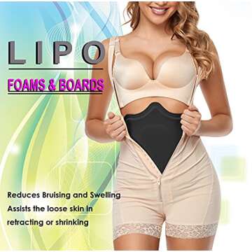 Moolida Ab Board Post Surgery Liposuction Abdominal Lipo Foam Op Lipo Surgery Ab Compression Board (Black, One Size)