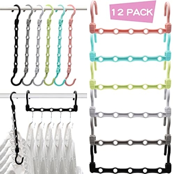 Closet Organizers and Storage,12 Pack Sturdy Hanger for Heavy Clothes,Upgraded Space Saving Hangers,...