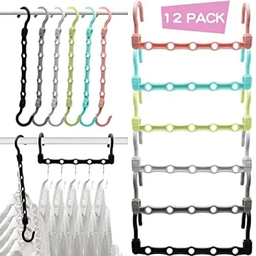 Closet Organizers and Storage,12 Pack Sturdy Hanger for Heavy Clothes,Upgraded Space Saving Hangers,...