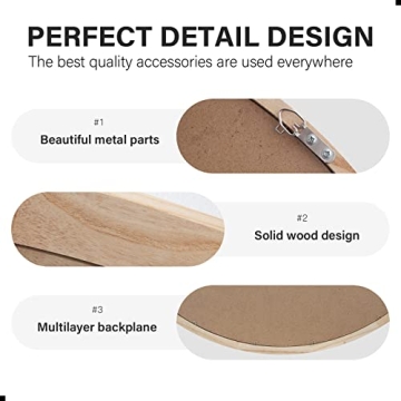 Stylish 24 Inch Wood Round Mirror for Home Decor