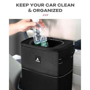 Aujen Trash Can- Easy-to-Install Car Accessory Interior - Leak-Proof Organizer and Storage Bag for T...