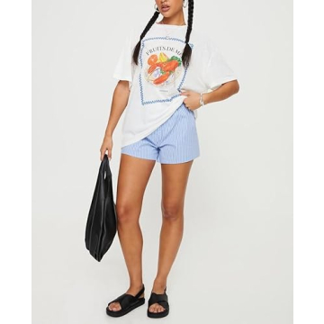 Trendy Women Oversized Y2k Fruit Print Tee for Summer