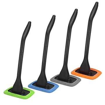 SoSickWithIt Car Windshield Cleaning Tool, Windshield Cleaner with 4 Washable and Reusable Microfiber Pads and Extendable Handle, for Auto Glass Wiper