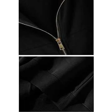 Hooever Womens Cute Workout Cropped Zip Up Drawstring Hoodie Sweatshirt Jacket