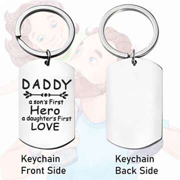 KUCHEY Heartfelt Fathers Day Keychain Gift for Dad from Daughter