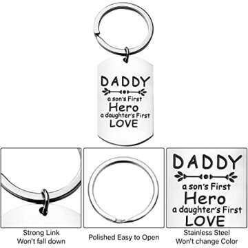 Heartfelt KUCHEY Fathers Day Gift Keychain for Dads