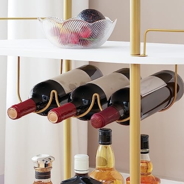 Stylish HOOBRO Gold Bar Cart for Home Entertaining