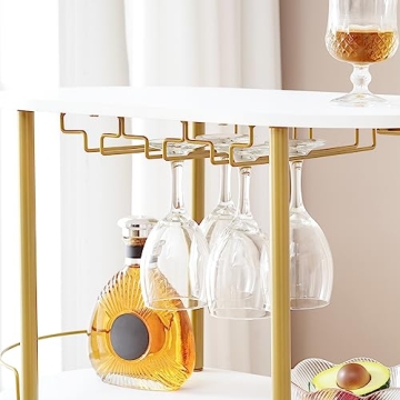 Stylish HOOBRO Gold Bar Cart for Home Entertaining