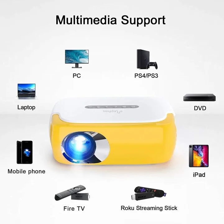 ELEPHAS Mini Portable Projector for Home Movies