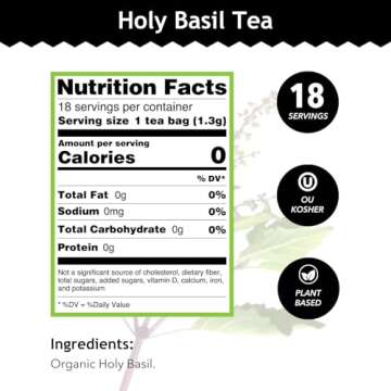 Buddha Teas Organic Holy Basil Herbal Tea for Health