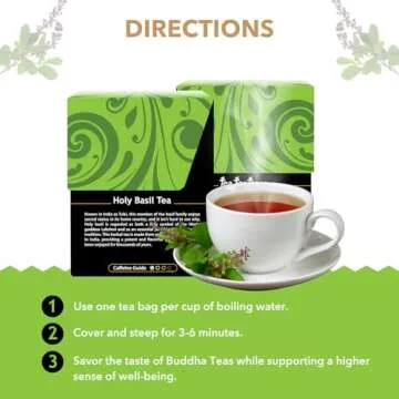 Buddha Teas Organic Holy Basil Herbal Tea for Health