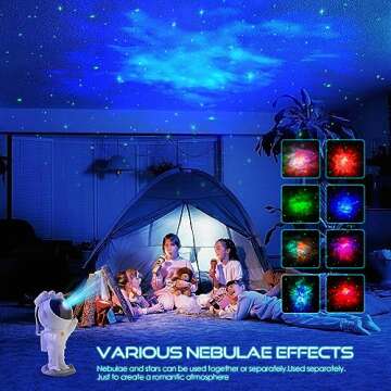 Star Projector, Astronaut Galaxy Projector Night Light, Projection Lamp with Timer, Remote Control?...